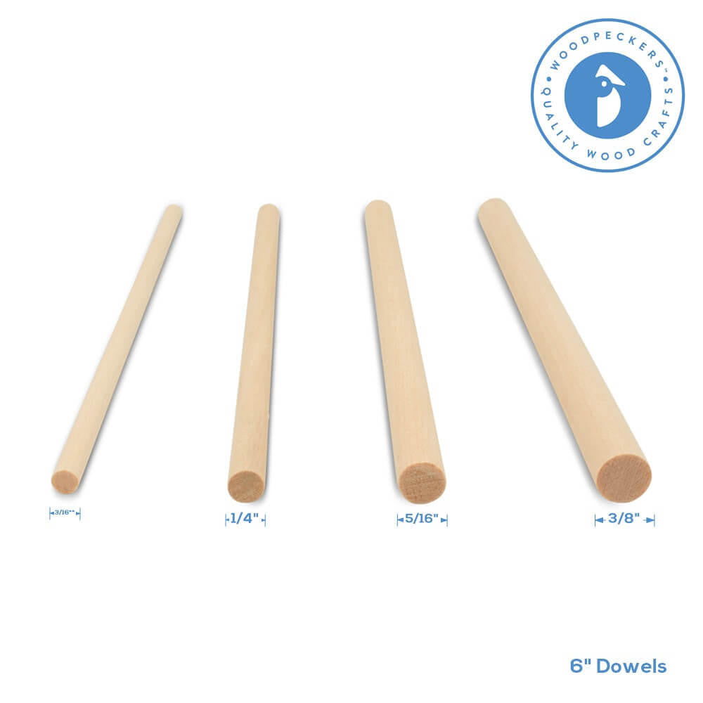 5/16" x 6" Wooden Dowel