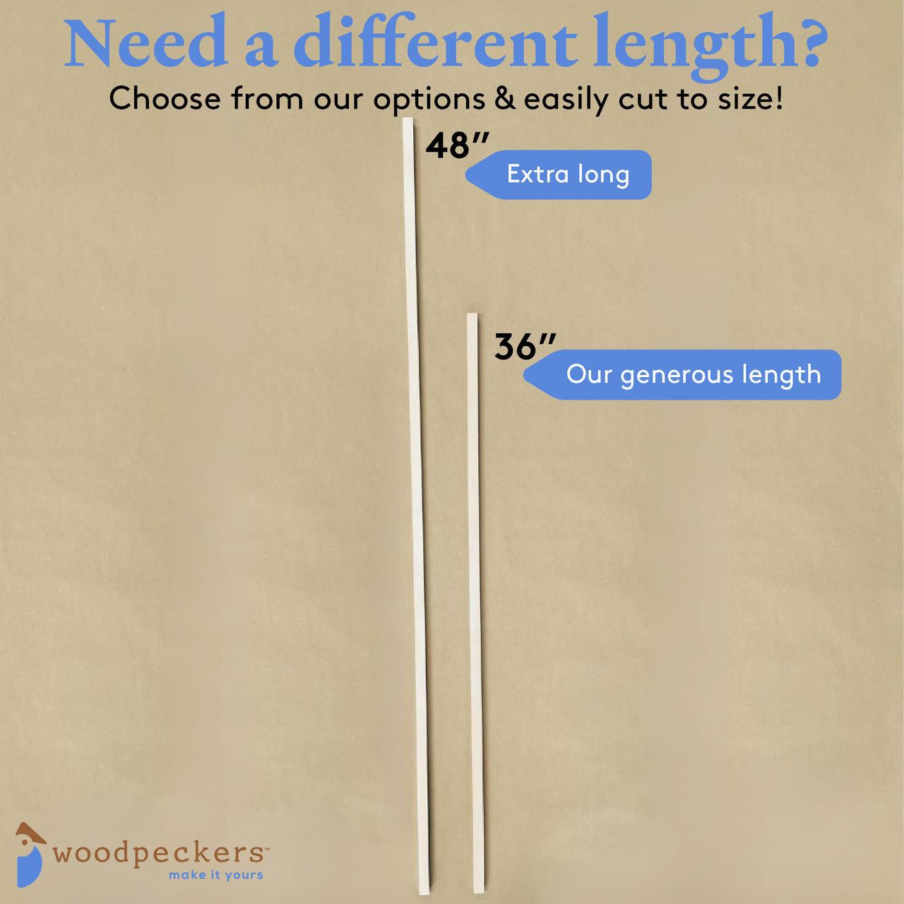 Woodpeckers Crafts 5/8" x 48" Square Dowel