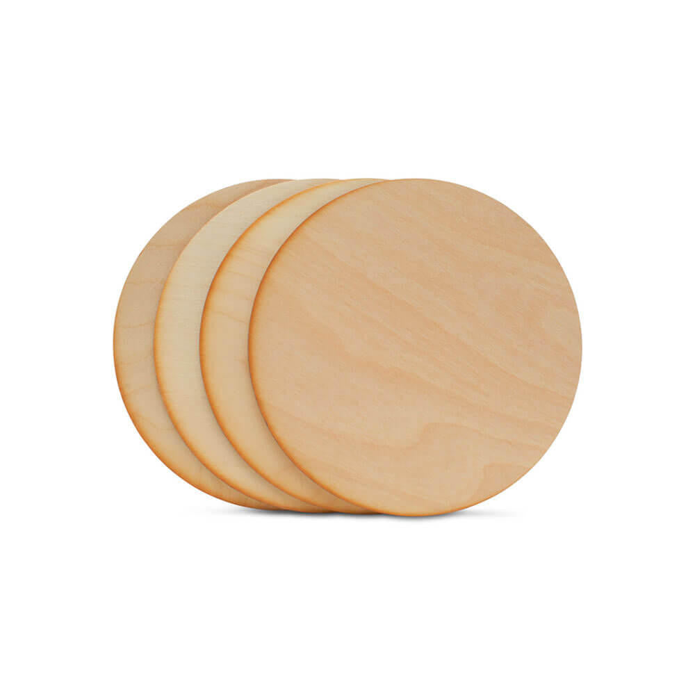 6" Circle Wooden Cutout, Dark Edged
