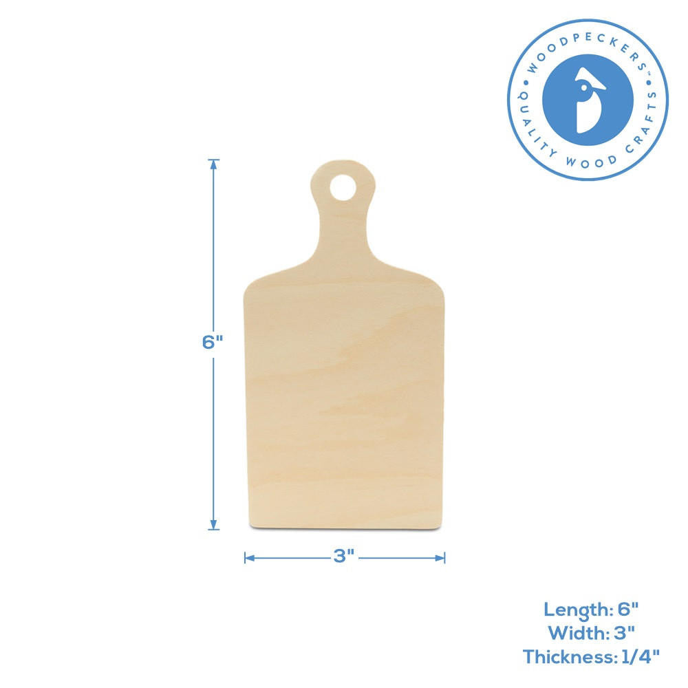 Woodpeckers Crafts 6" Cutting Board Shape With Handle
