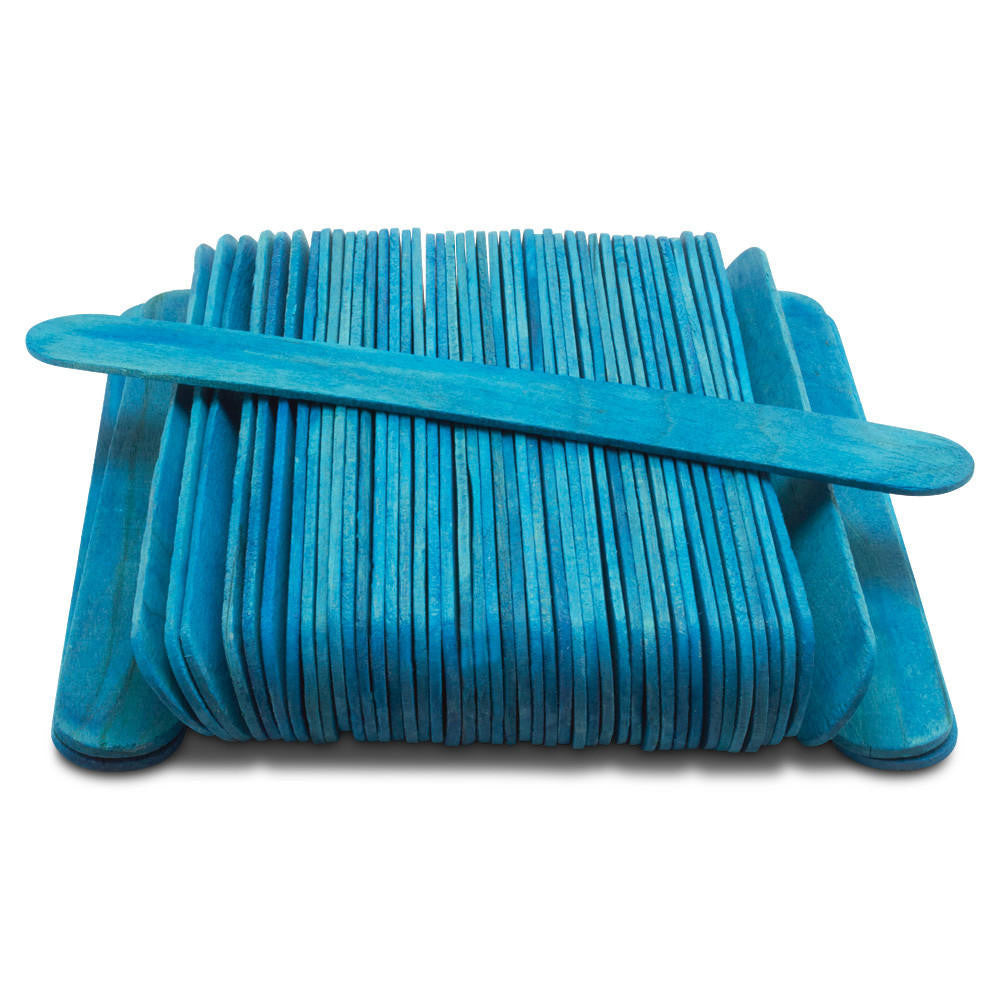 Woodpeckers Crafts 6” Jumbo Blue Popsicle Sticks, Pack of 100
