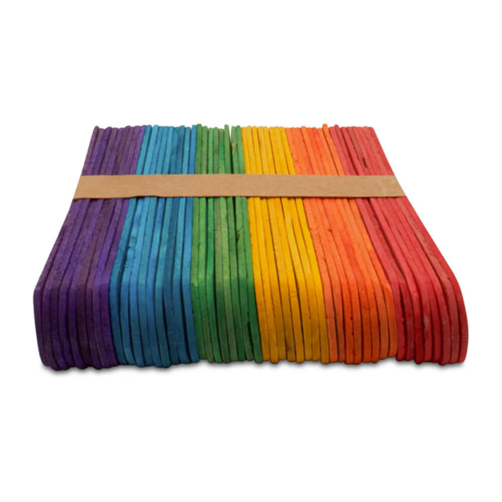 Woodpeckers Crafts 6" Jumbo Colored Popsicle Stick, Pack of 100