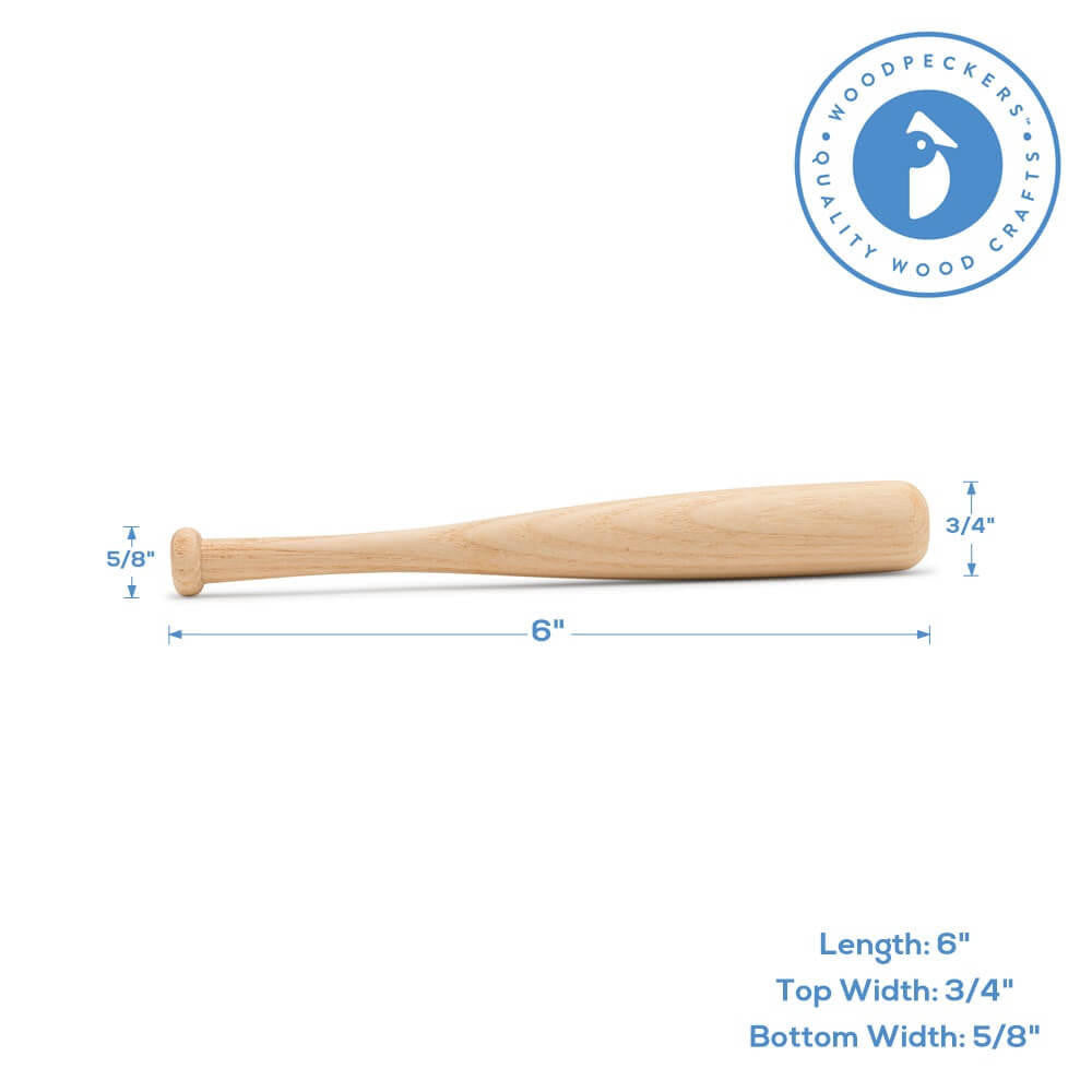 Woodpeckers Crafts 6" Mini Baseball Bats