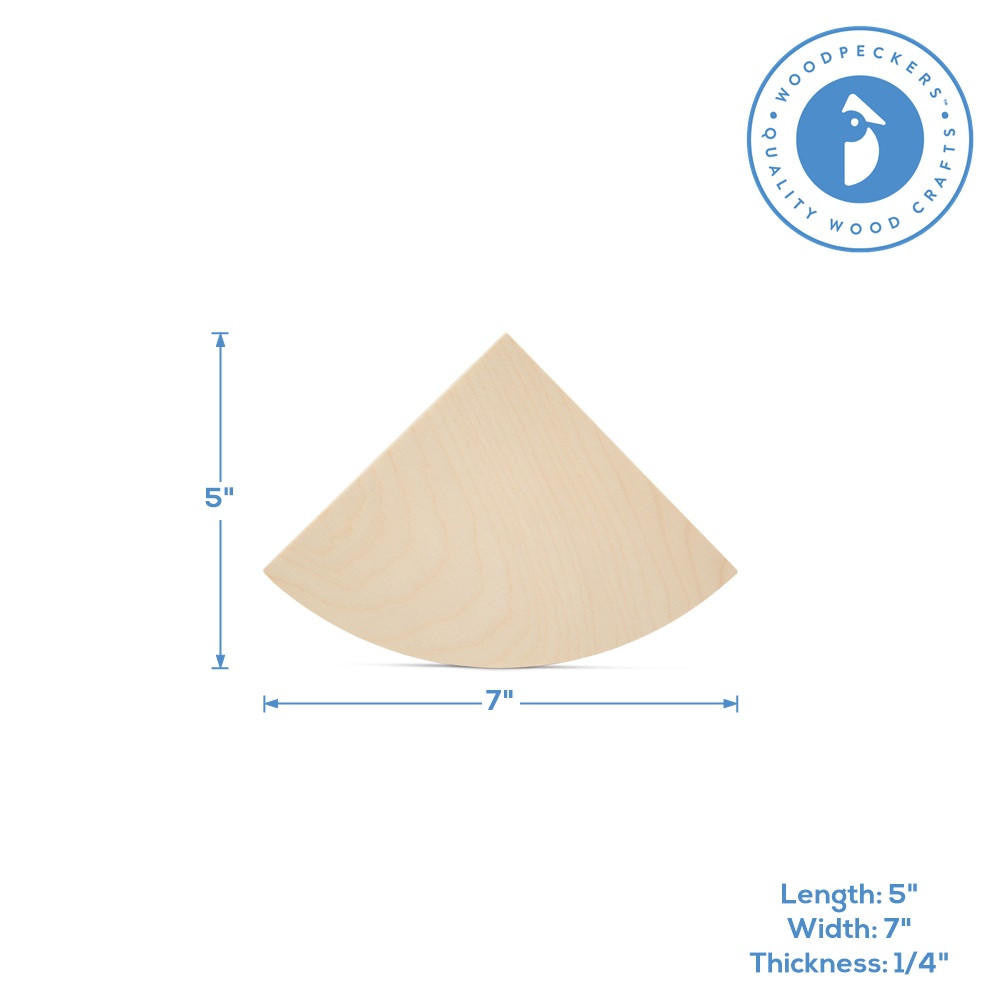 Woodpeckers Crafts 7" Wood Watermelon Slice Cutout, 7" x 5" x 1/4"