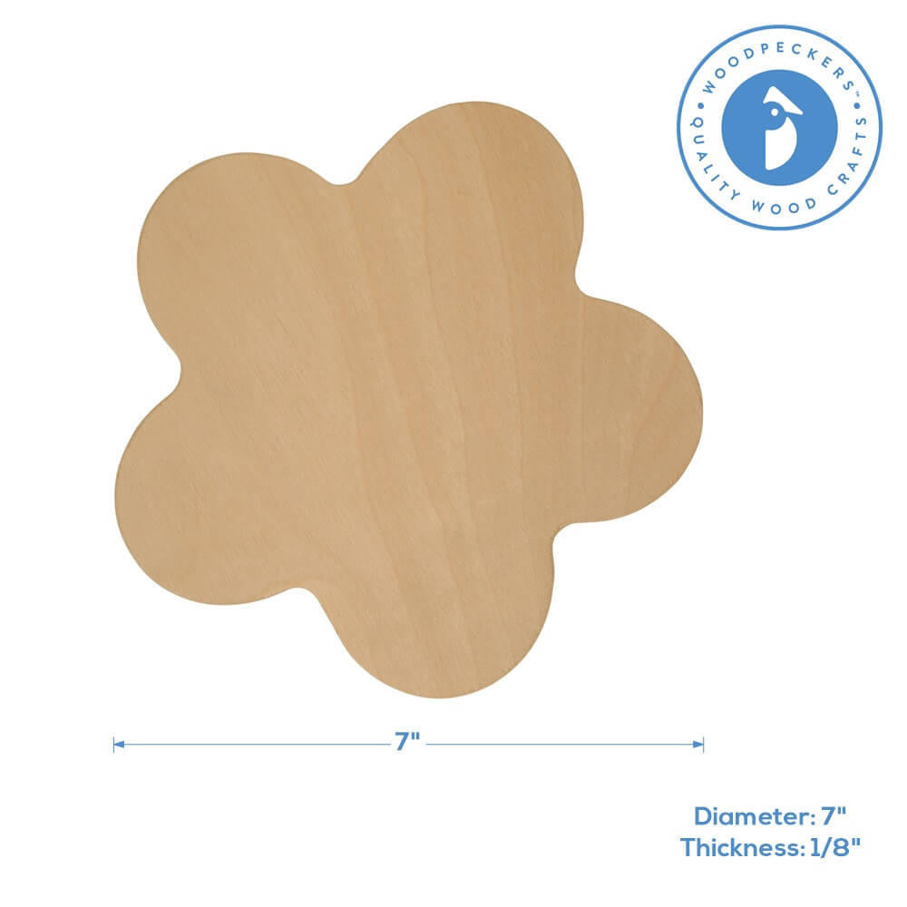 Woodpeckers Crafts 7" Wooden Flower Cutout