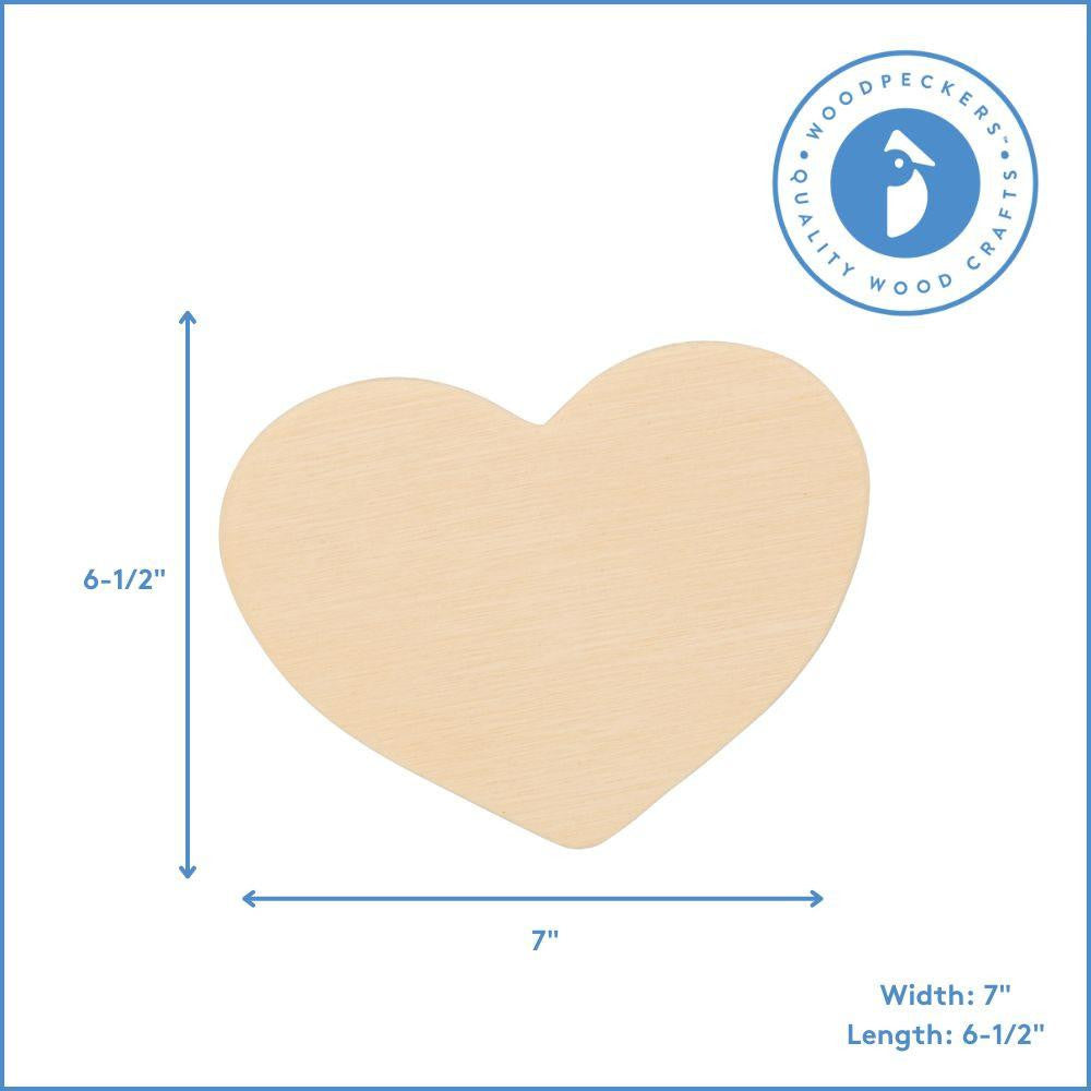 Woodpeckers Crafts 7" Wooden Heart Cutout