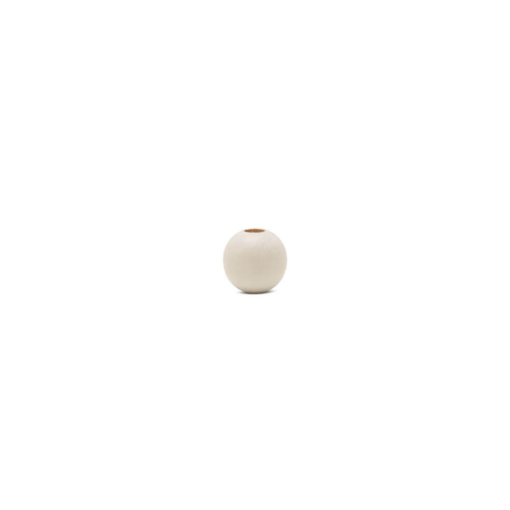 7/16" White Wooden Bead, with 5/32" Hole
