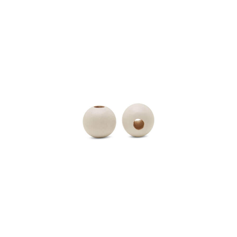 7/16" White Wooden Bead, with 5/32" Hole