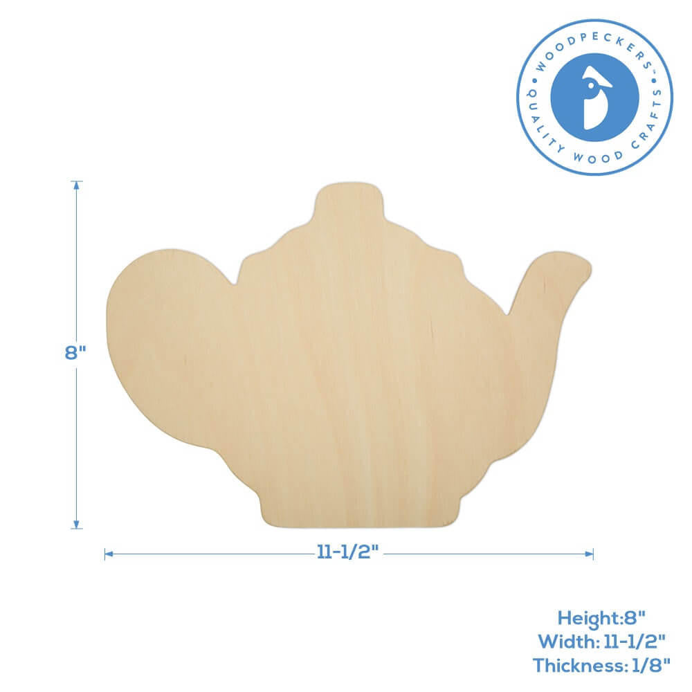 Woodpeckers Crafts 8" Tea Kettle Wood Cutout