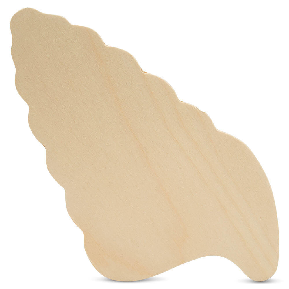 Woodpeckers Crafts 8" Wood Conch Shell Cutout, 8" x 4.25" x 1/4"