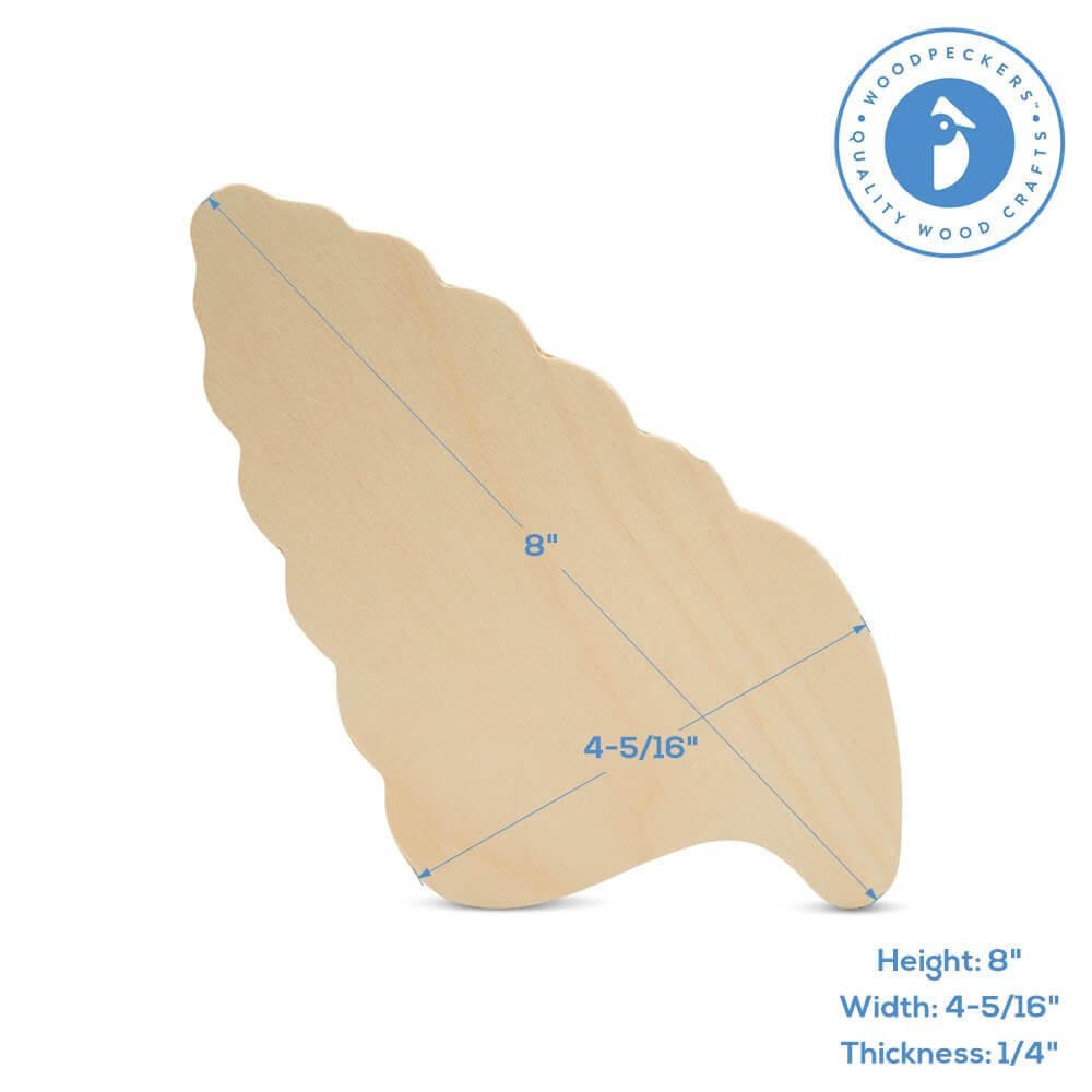 Woodpeckers Crafts 8" Wood Conch Shell Cutout, 8" x 4.25" x 1/4"