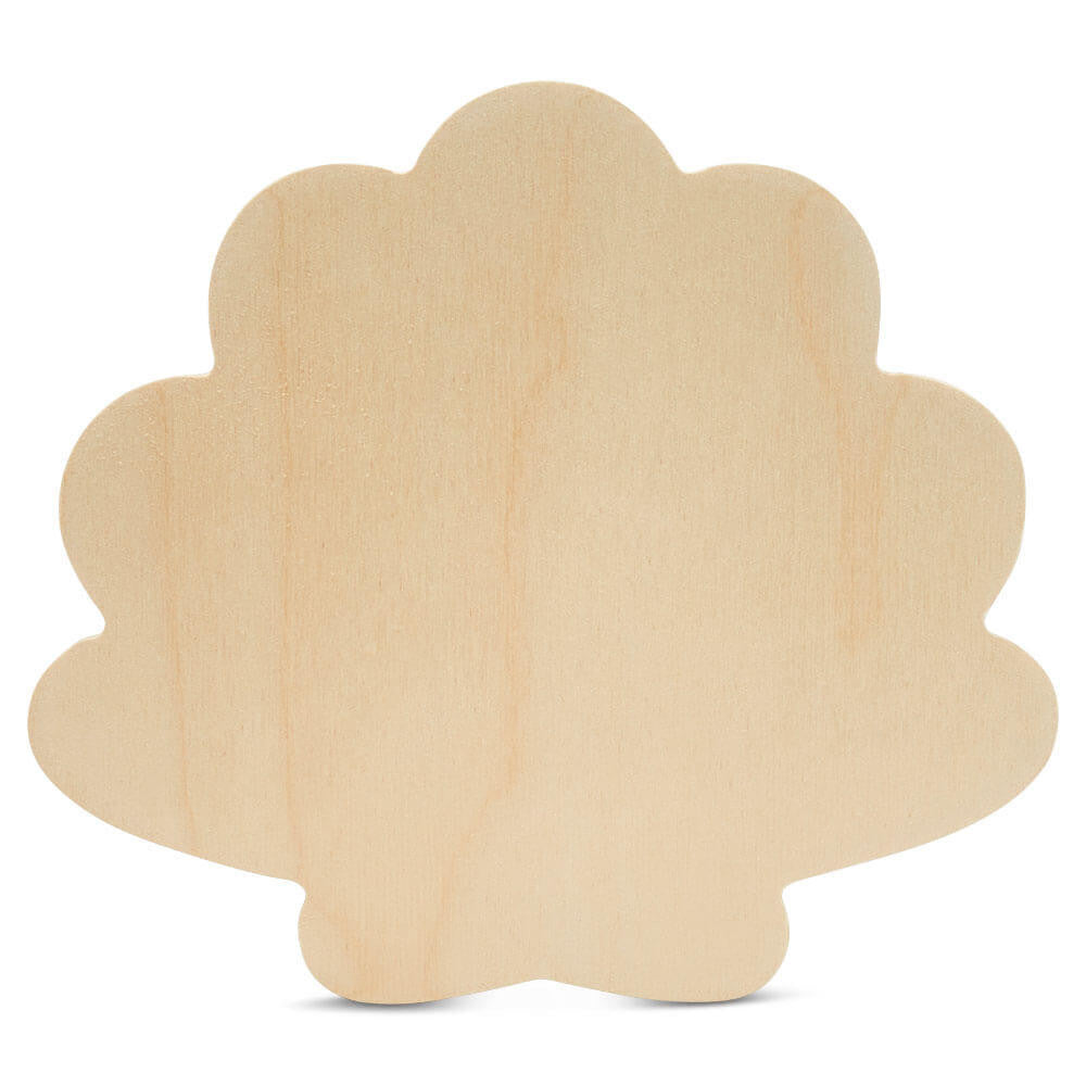Woodpeckers Crafts 8" Wood Seashell Cutout, 8" x 7" x 1/4"