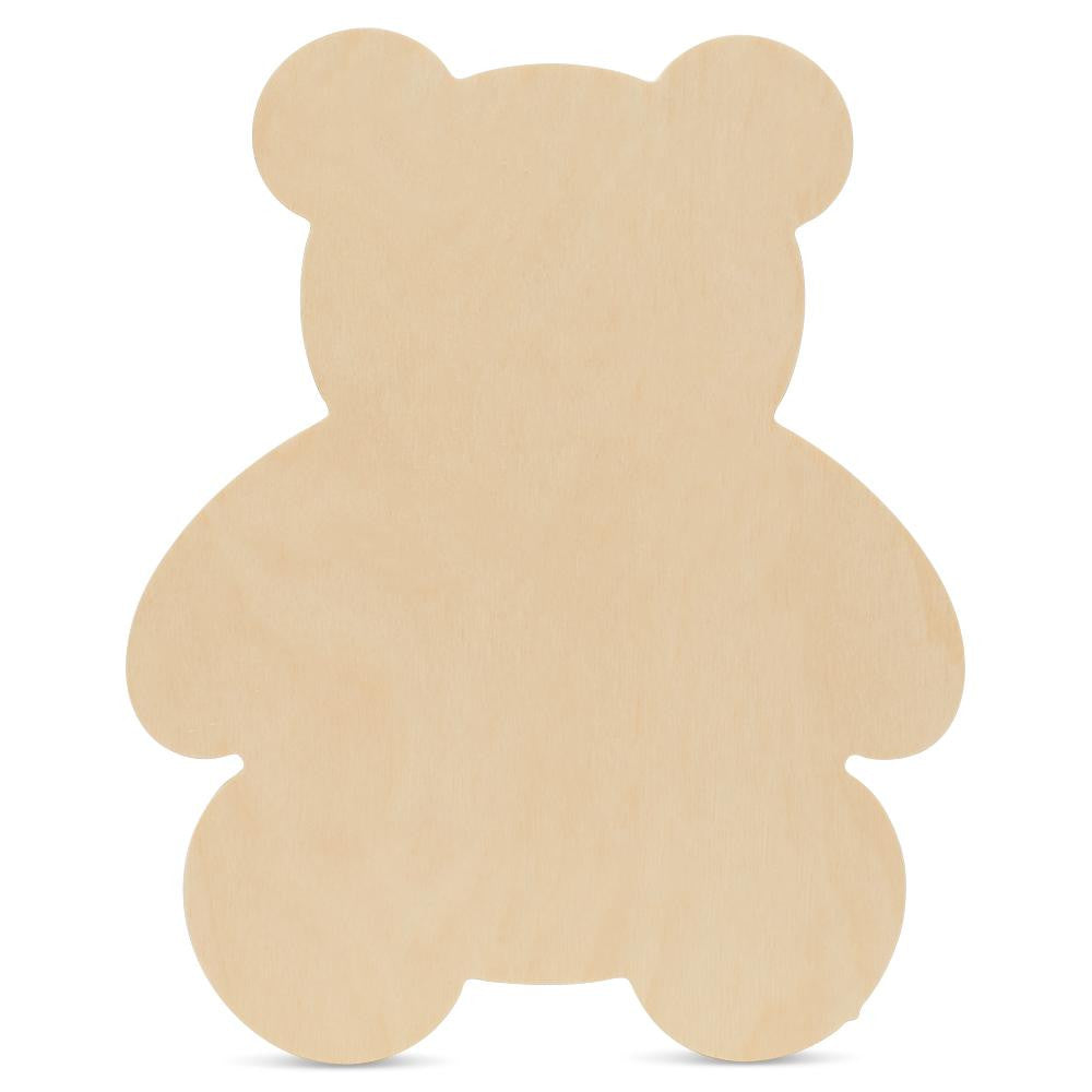 Woodpeckers Crafts 8" Wood Teddy Bear Cutout, 8" x 6.5" x 1/4"