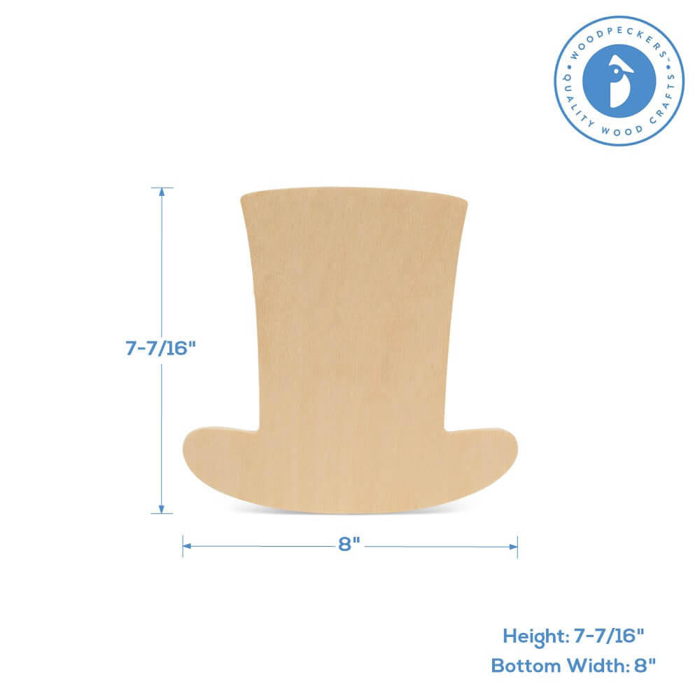 Woodpeckers Crafts 8" Wood Uncle Sam Hat Cutout, 8" x 7.7" x 1/4"