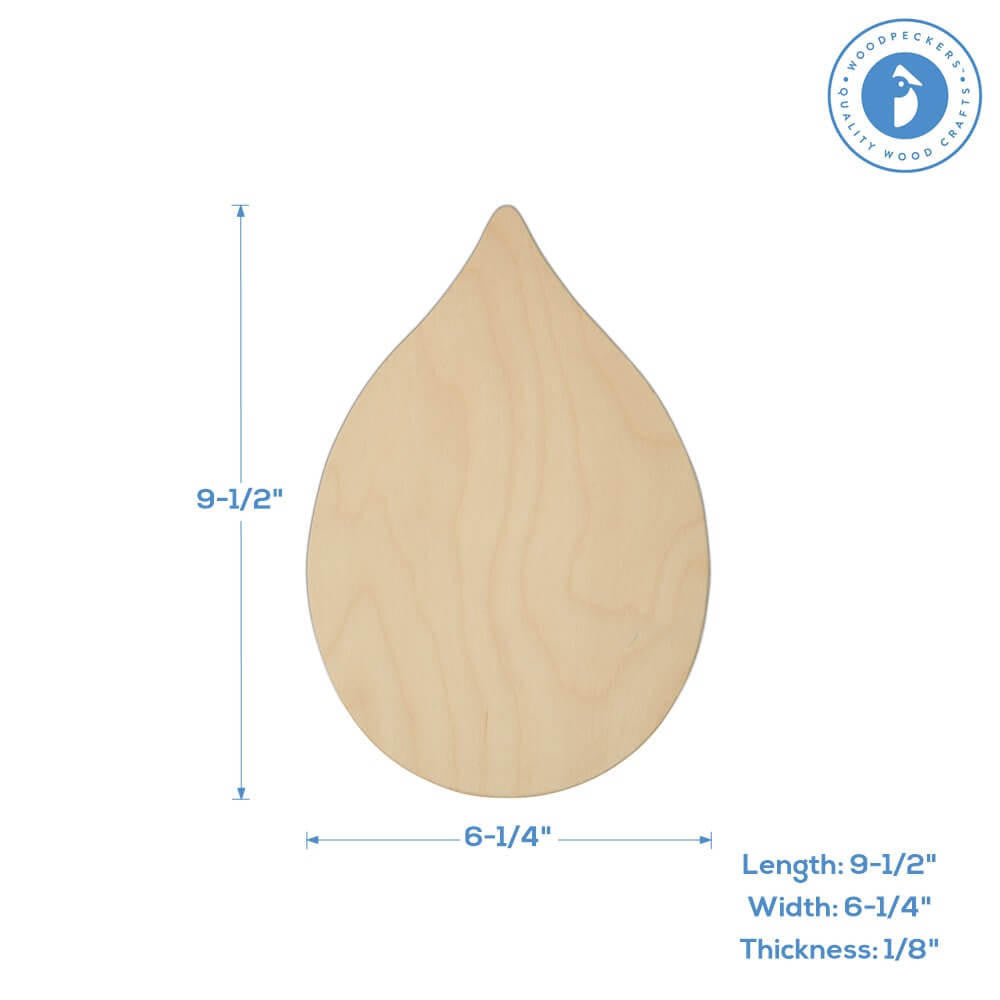 Woodpeckers Crafts 9-1/2" Teardrop Wood Cutout