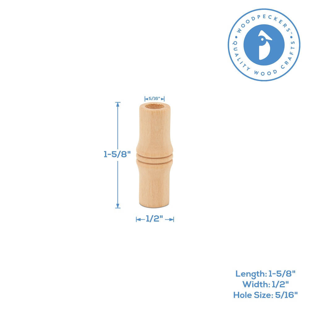 Woodpeckers Crafts Bamboo Wood Beads, 1-5/8”