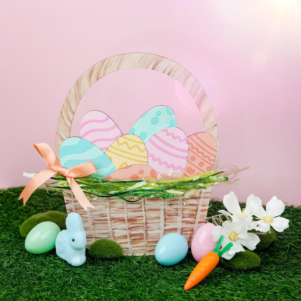 Basket Full of Easter Eggs Cutout