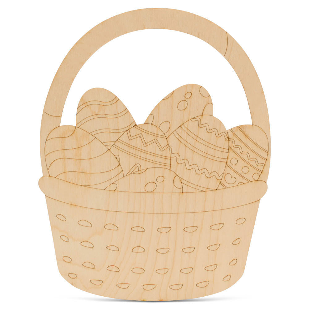 6" Basket Full of Easter Eggs Cutout