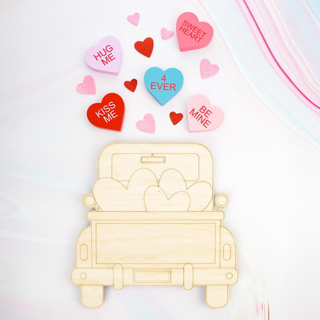 Beetle Car with Cargo of Hearts Cutout