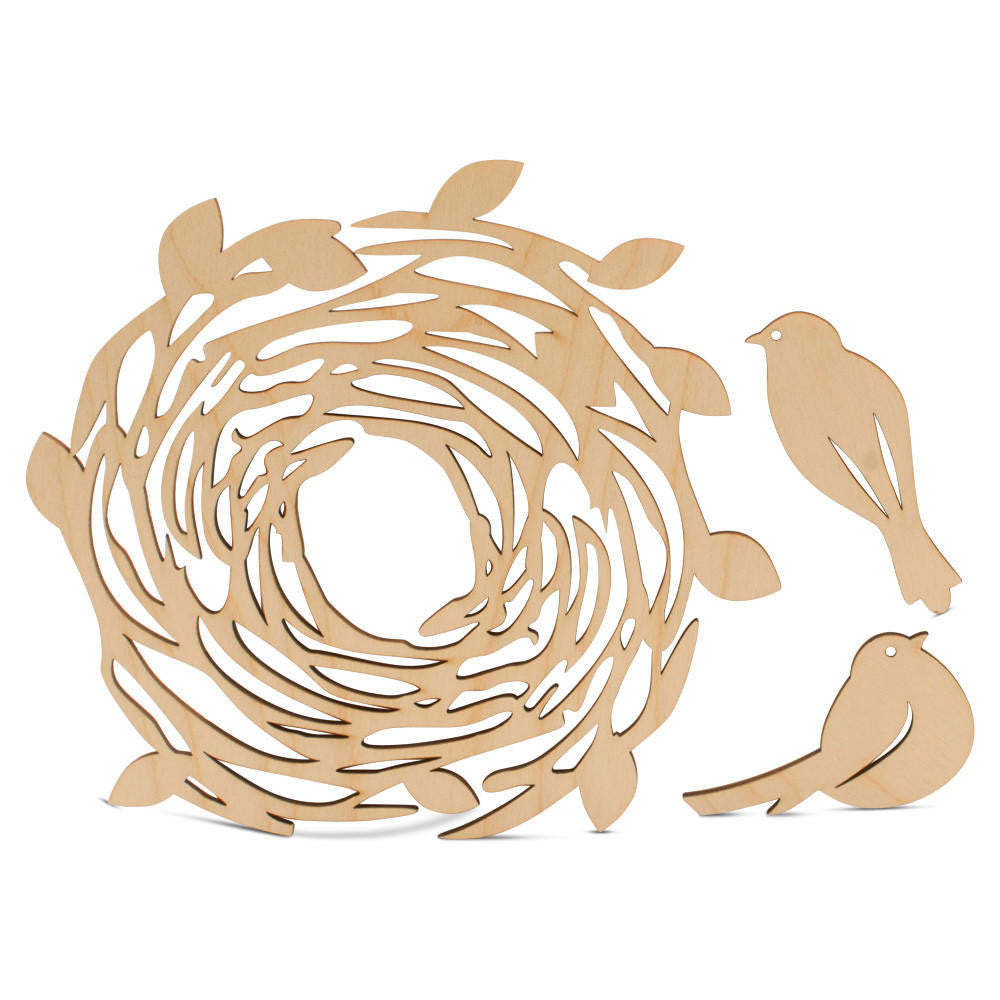 Woodpeckers Crafts Bird Nest Cutout Kit with 2 Bird Cutouts