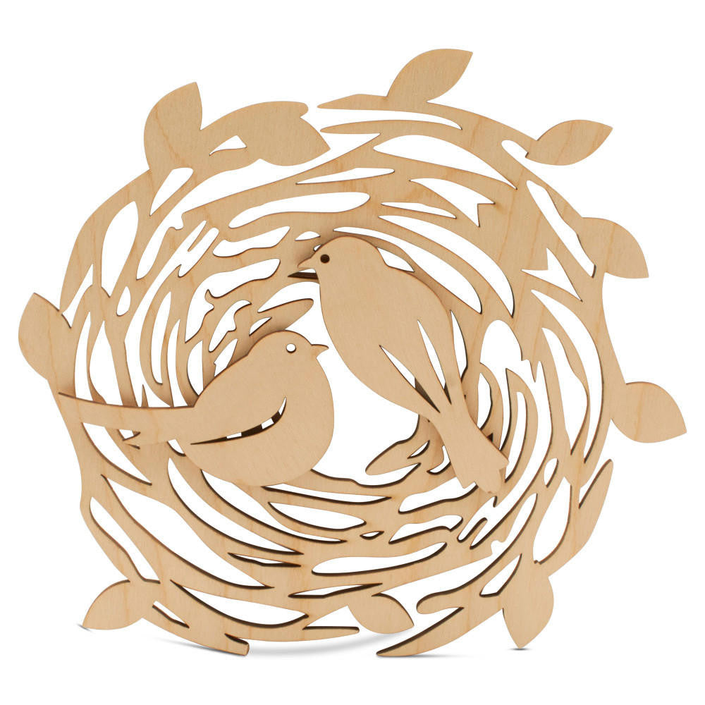 Woodpeckers Crafts Bird Nest Cutout Kit with 2 Bird Cutouts