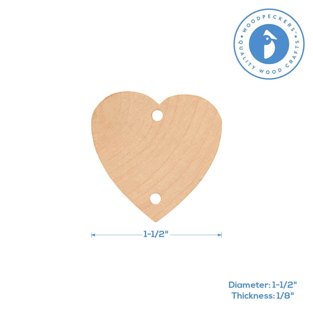 Woodpeckers Crafts Birthday Board Wood Heart, 1-1/2"