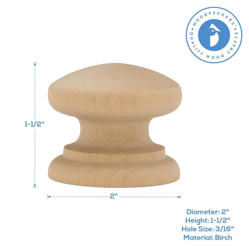 British Wood Knob, 2"