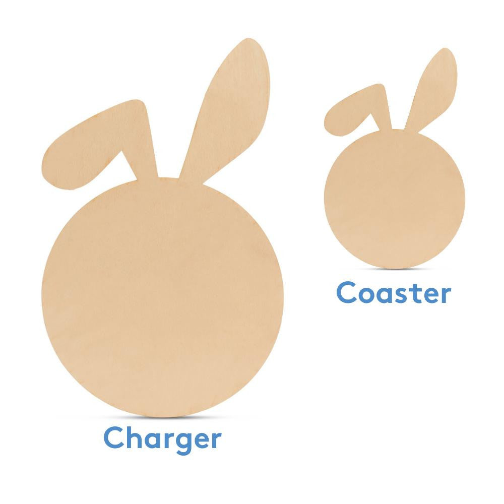 9" Bunny Face with Floppy Ear Charger