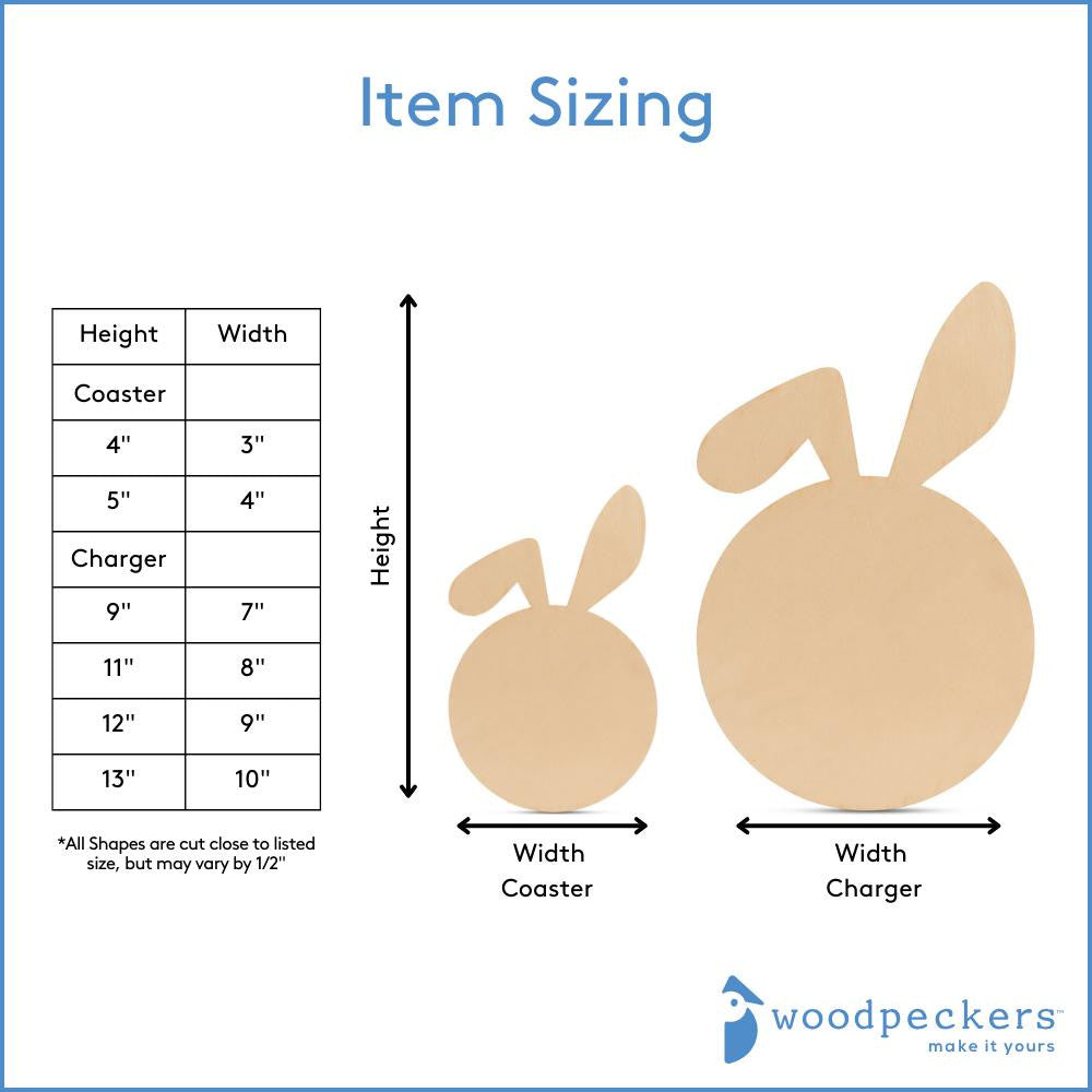 Bunny Face with Floppy Ear Coasters & Chargers