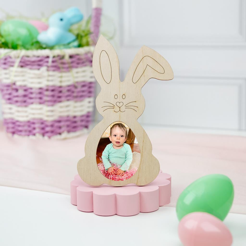 12" Bunny With Egg-Shaped Frame