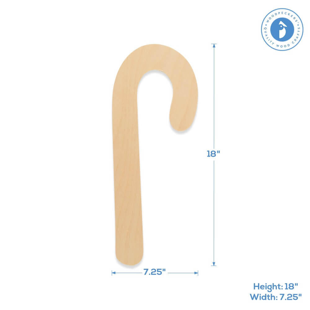 Candy Cane Cutout Jumbo 18"L x 7.3"W
