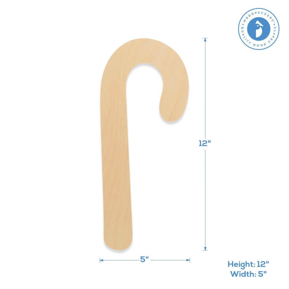 Candy Cane Cutout Large 12"L x 5"W