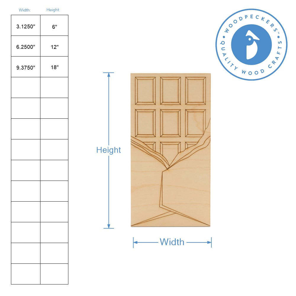 Woodpeckers Crafts Chocolate Bar with Partly Opened Wrapper Cutout
