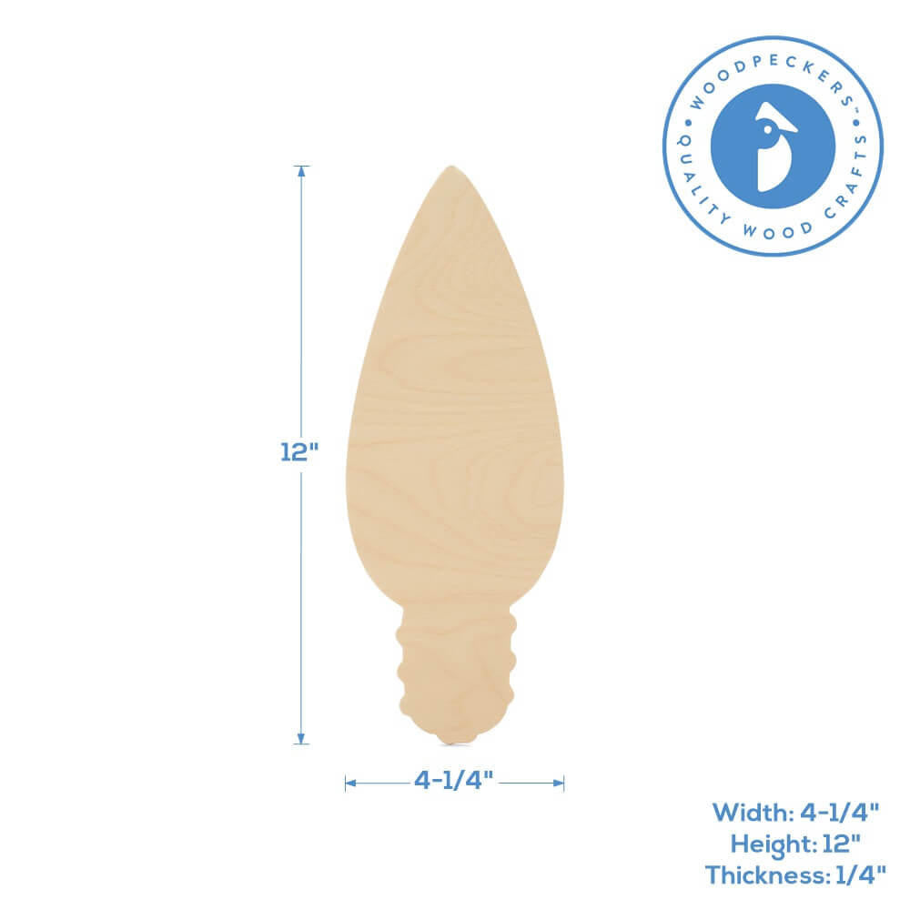 Christmas Light Bulb Cutout Large 12" X 4-1/4"