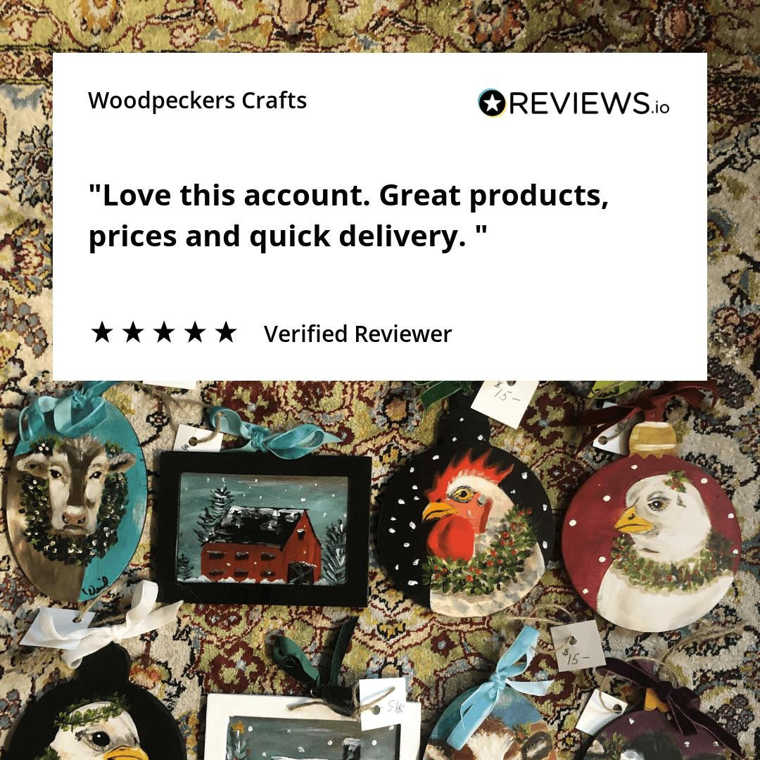 Woodpeckers Crafts Christmas Ornament Cutout 6" x 4-1/2"