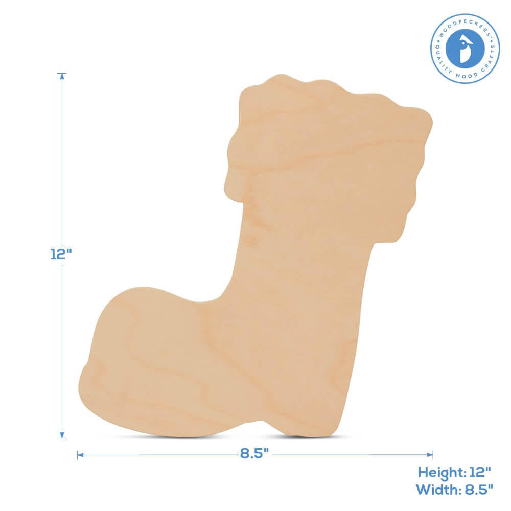 Woodpeckers Crafts Christmas Stocking Cutout Large 12" x 8.5"