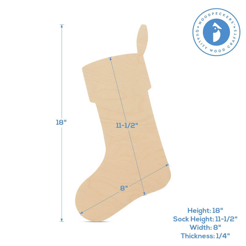 Christmas Stocking Cutout, Large 18" x 8"