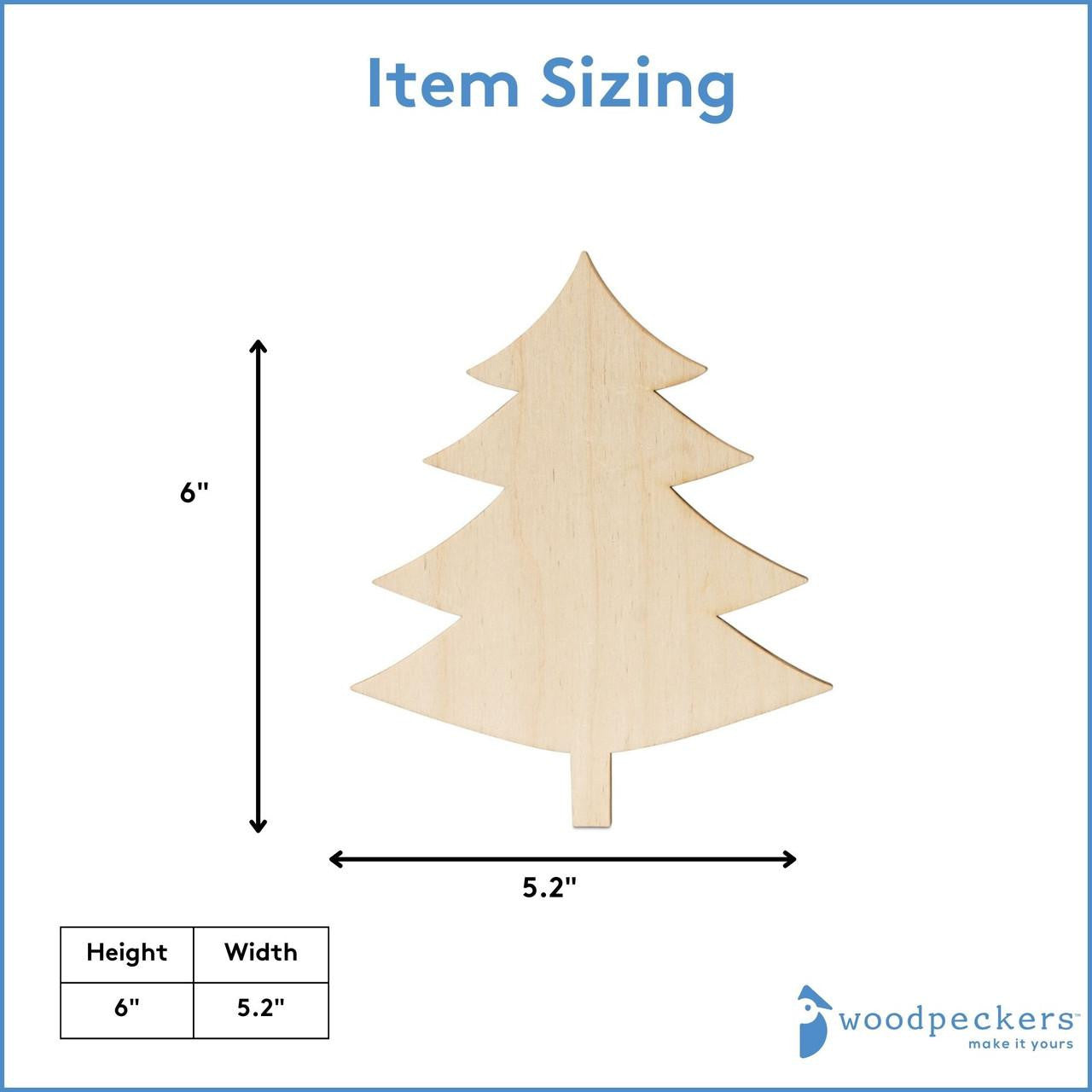 Woodpeckers Crafts Christmas Tree Cutout Small 6"L x 5.2"W