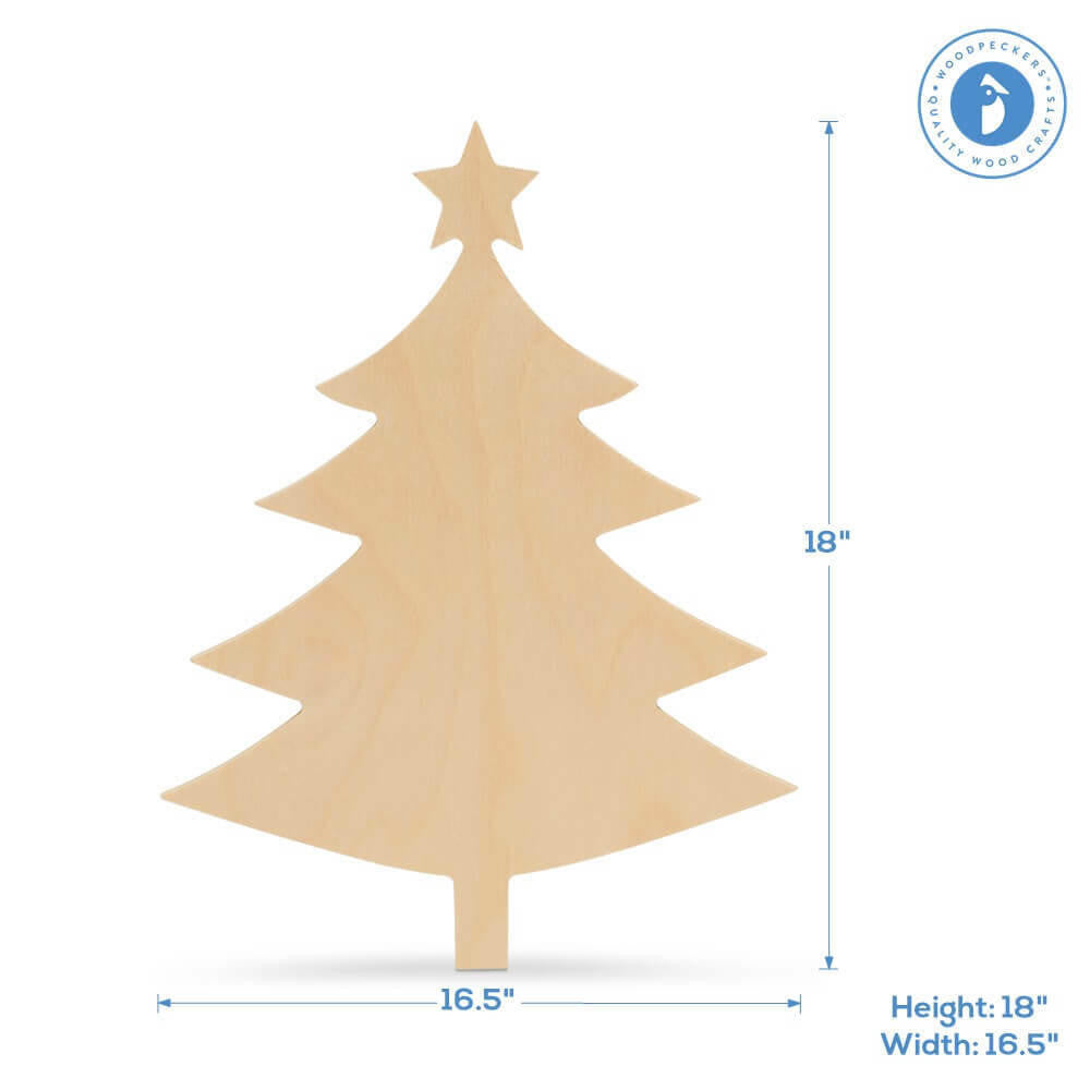 Christmas Tree With Star Cutout Jumbo 18" x 16.5"