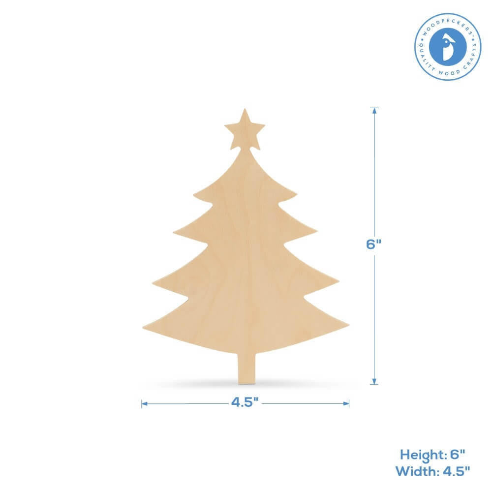 Christmas Tree With Star Cutout Small 6"L x 4.5"W