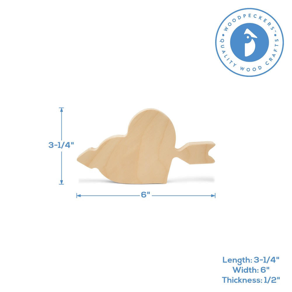 Woodpeckers Crafts Chunky Cupid Heart Cutout