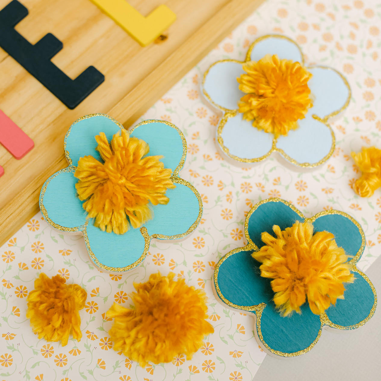 Woodpeckers Crafts Chunky Flower Cutout