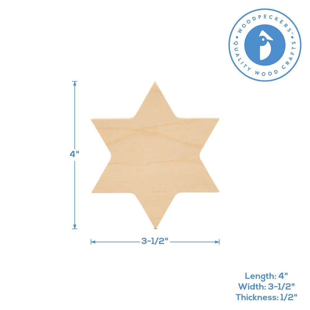 Woodpeckers Crafts Chunky Star of David Cutout
