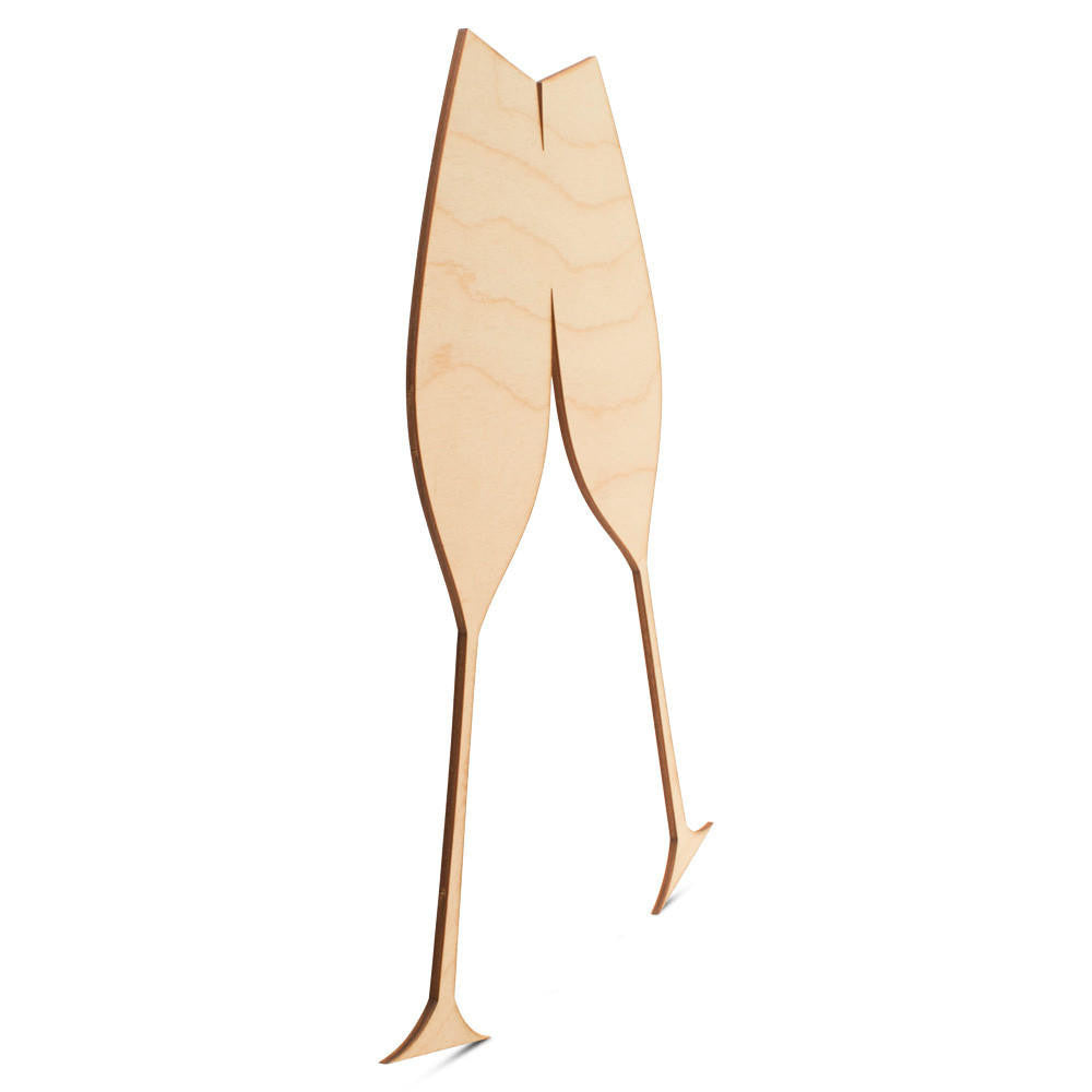 Woodpeckers Crafts Clinking Champagne Glasses Cutout