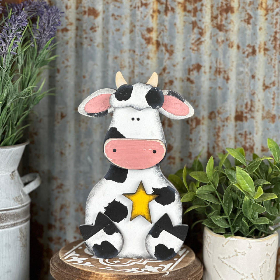 Woodpeckers Crafts Cow shelf sitter by Pickitz