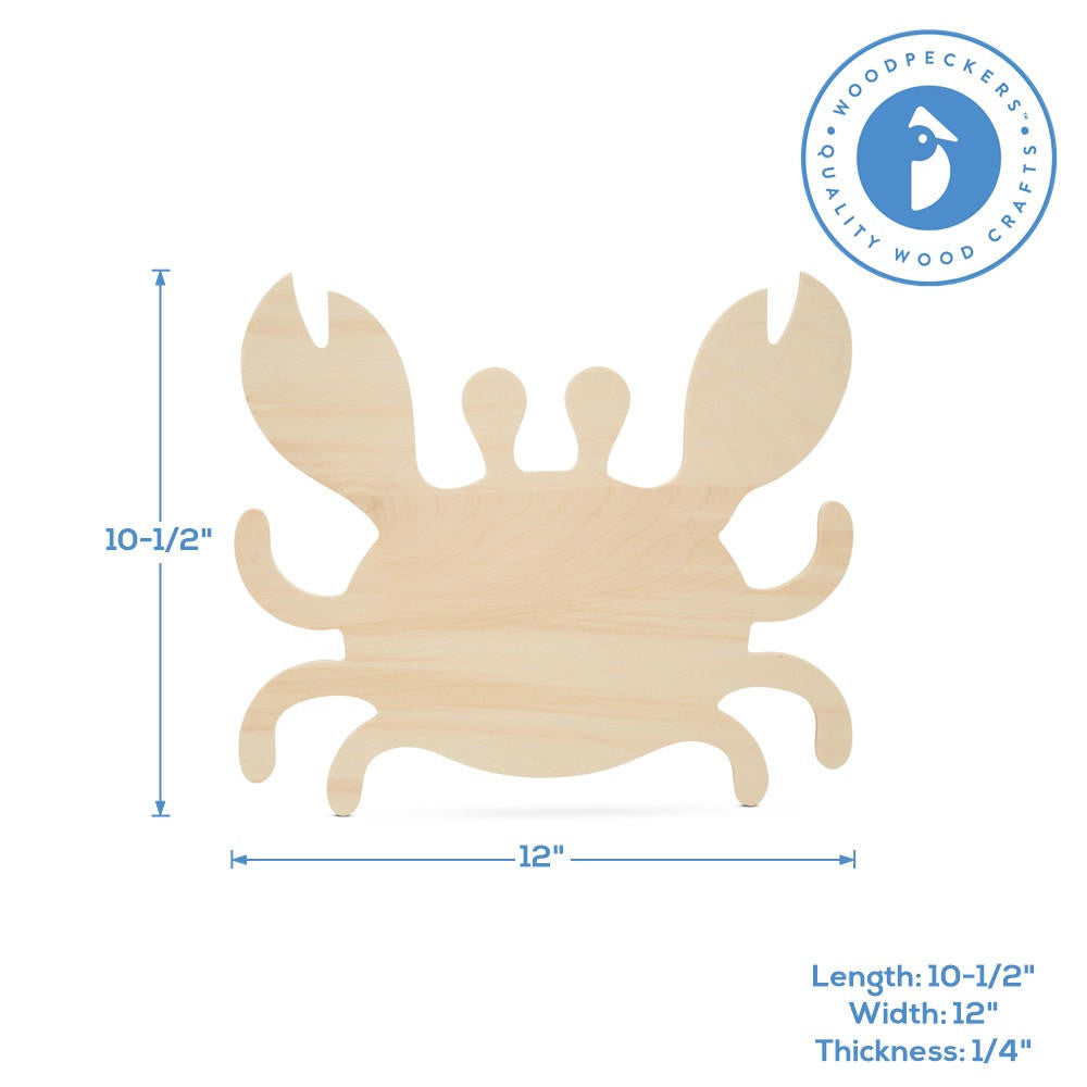 Woodpeckers Crafts Crab Wood Cutout 12”