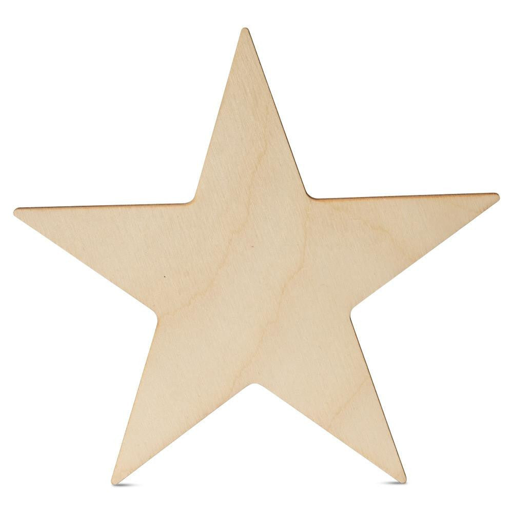 Woodpeckers Crafts Cutout Wooden Star, 6", Dark Edge