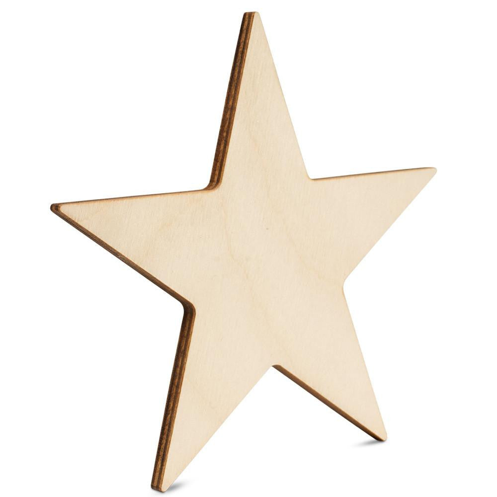 Woodpeckers Crafts Cutout Wooden Star, 6", Dark Edge