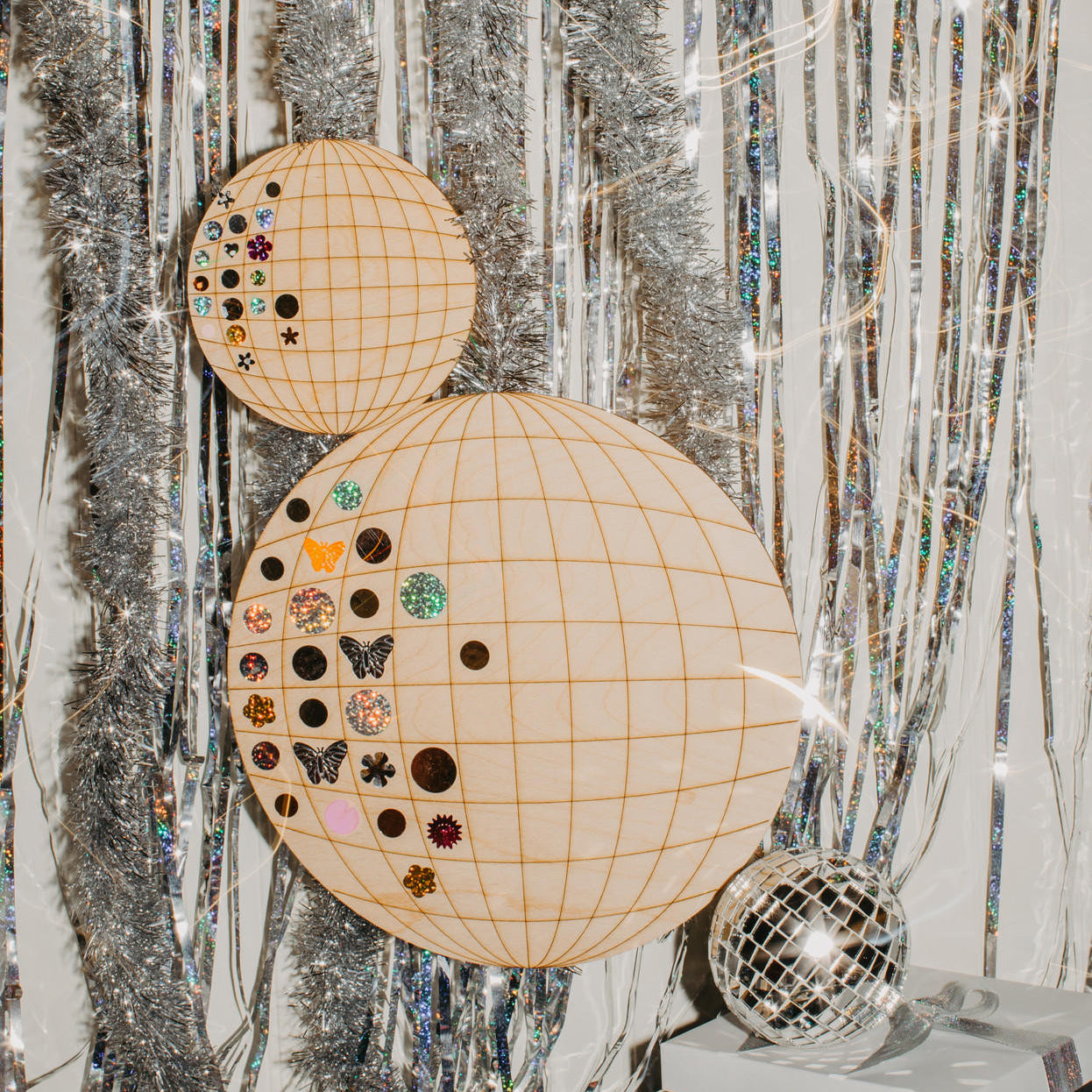 Woodpeckers Crafts Disco Ball Cutout
