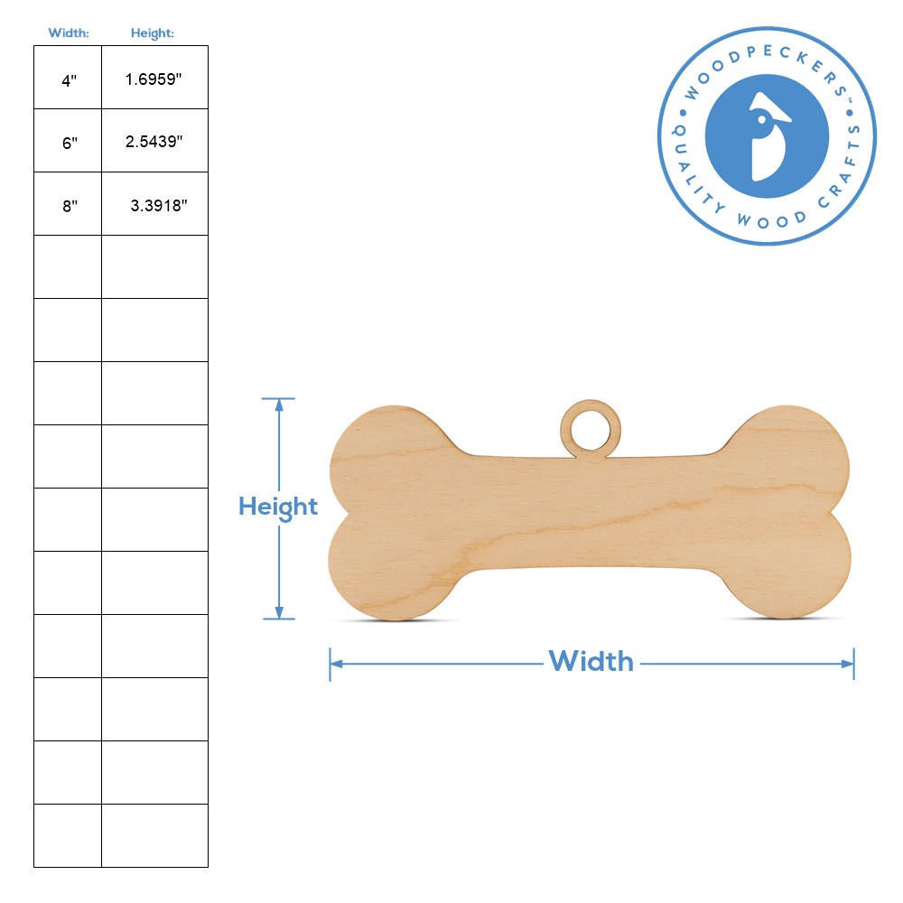 Woodpeckers Crafts Dog Bone Ornament